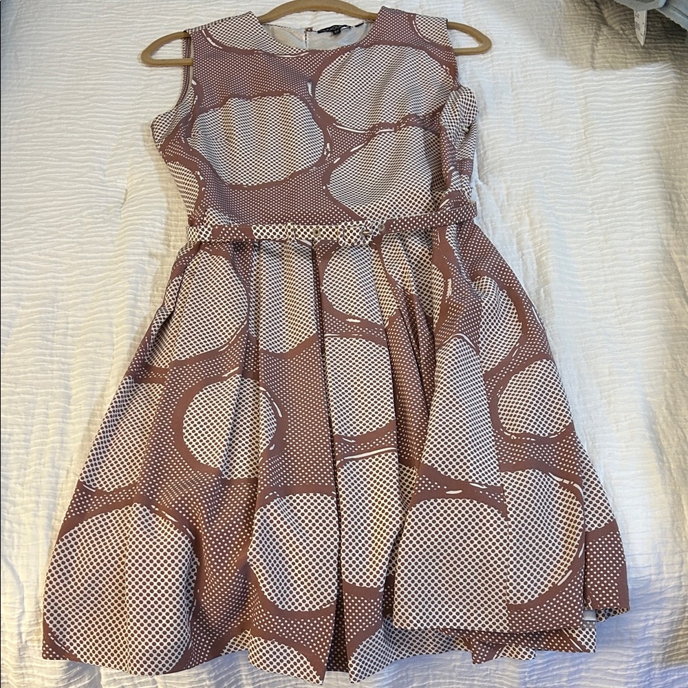 RAOUL 100% silk sleeveless Fit-and-Flare Dress